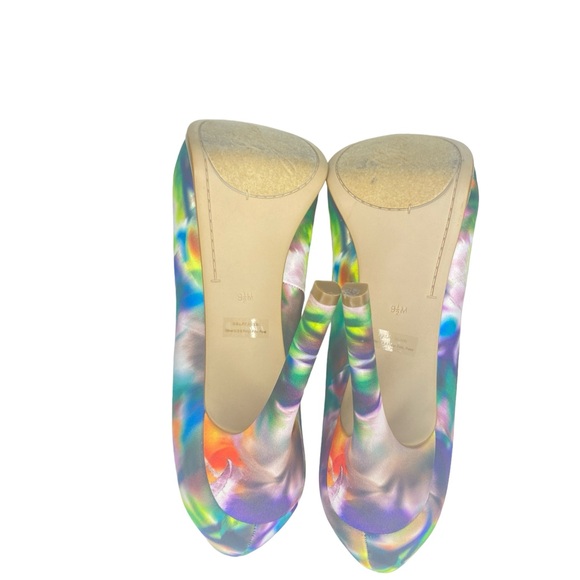 Guess Honora Watercolor Platform Peep Toe Stiletto Pump size 7.5 - Picture 7 of 8